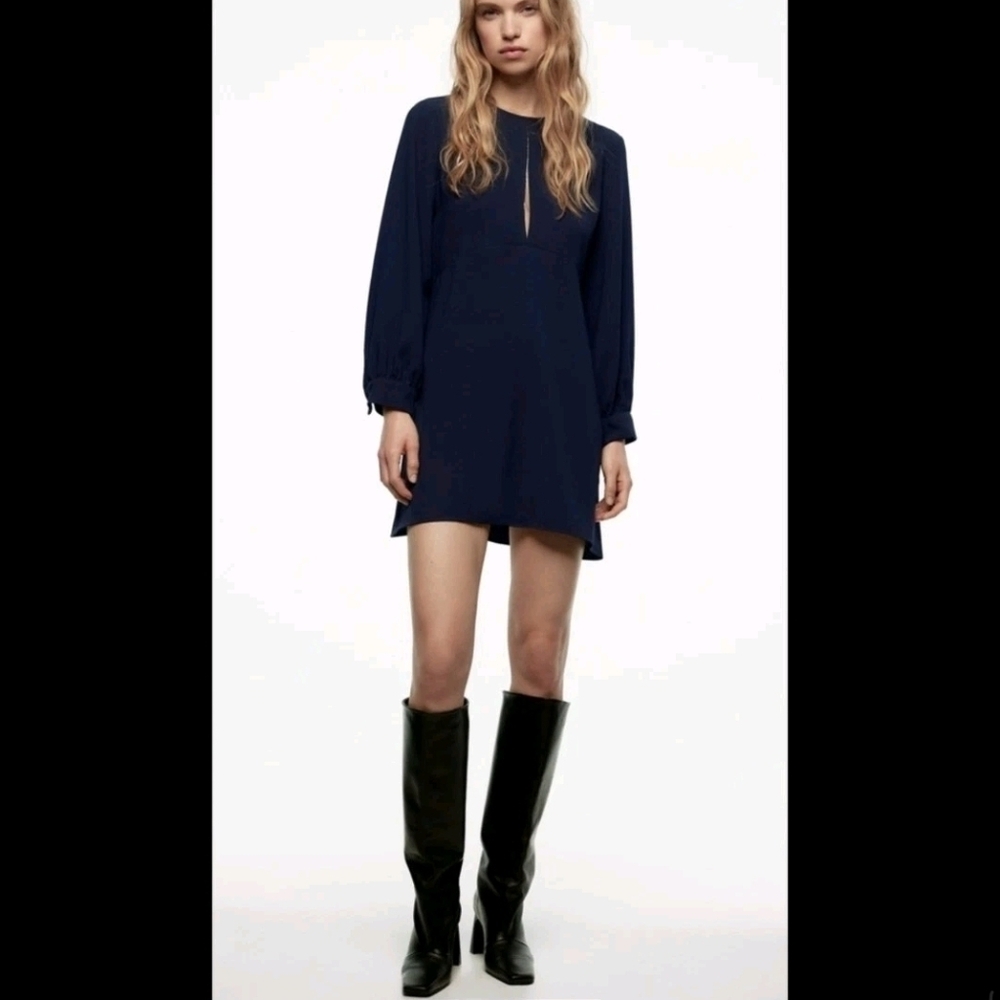 Zara • Navy‎ Rhinestone Detail Mini Dress